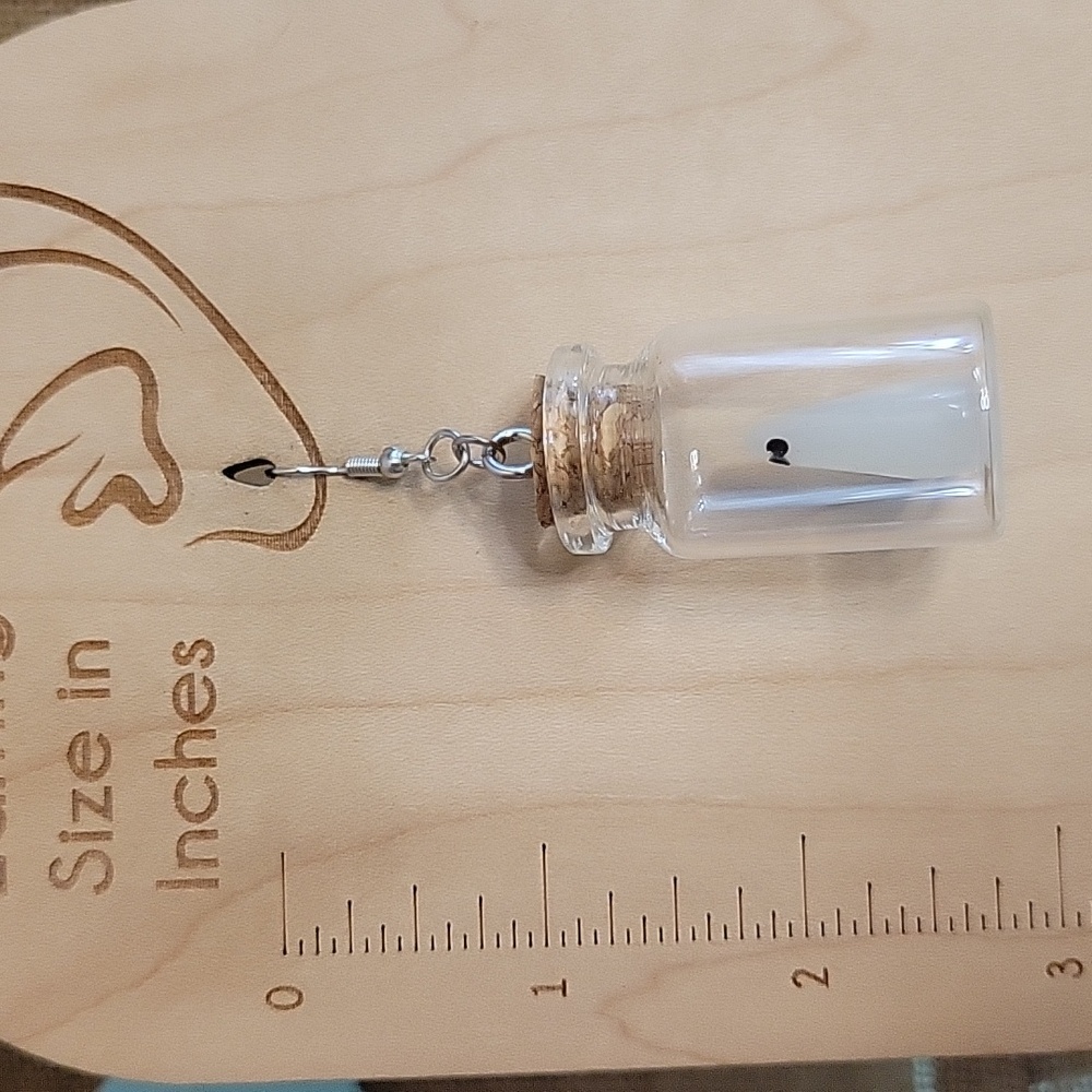 GLOW-IN-THE-DARK GHOST IN A BOTTLE EARRINGS - Picture 6 of 7